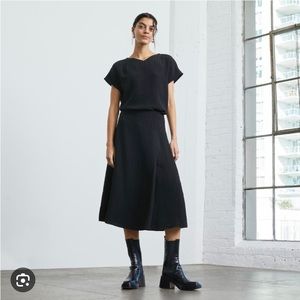 Everlane city stripe midi skirt